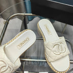 CC 25 Sandal 5cm Quilted Calfskin Leather Chain