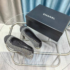 CC 25P Ballet Flat Black Mesh Fabric