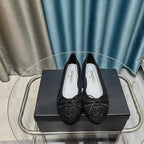 CC 25P Ballet Flat Black Striped Fabric