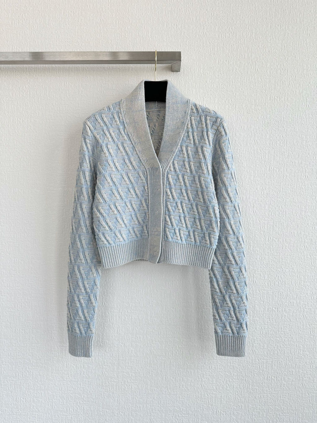 Fendi 25 Short Coat Light Blue Wool 0033