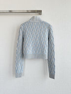 Fendi 25 Short Coat Light Blue Wool 0033