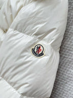 MC 2025 Hooded Down Jacket White Nylon Fabric
