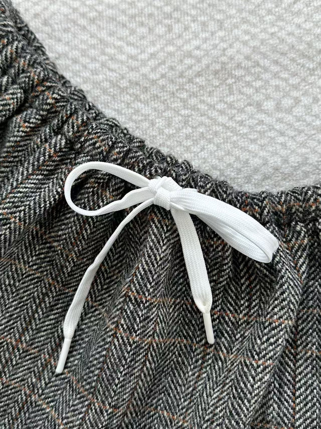 Miu Miu 25 Patterned Rope Skirt Gray Wool Viscose