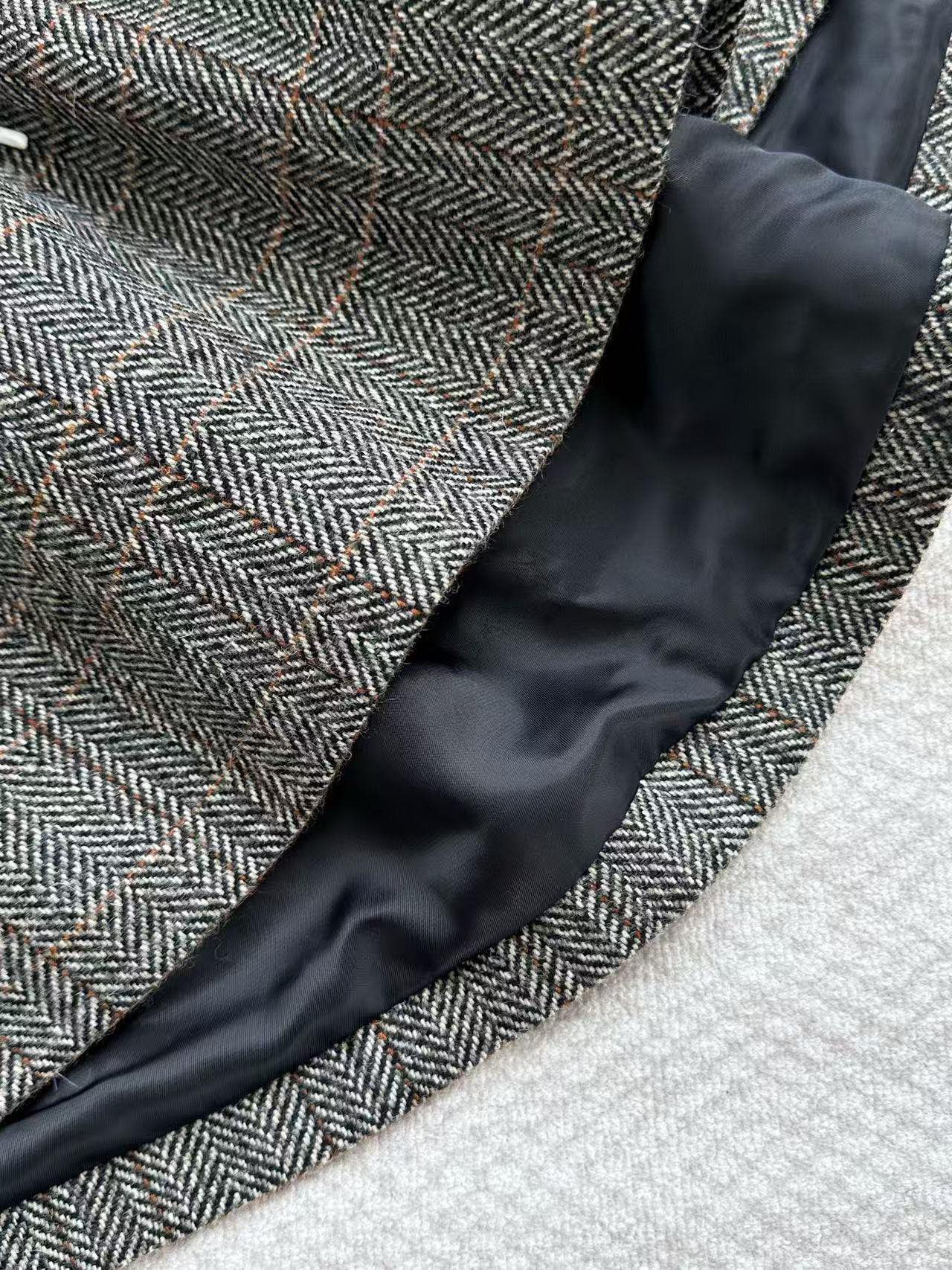 Miu Miu 25 Patterned Rope Skirt Gray Wool Viscose