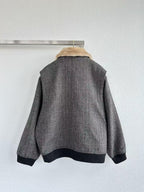 Miu Miu 25 Jacket Gray Beige Wool Viscose