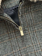 Miu Miu 25 Jacket Gray Beige Wool Viscose
