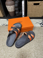 HM Men's Kazimir Grey Orange Calfskin 595525
