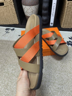 HM Men's Kazimir Moss Green Orange Calfskin 595568