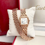 Panthere 22mm Pink Gold Diamond Bezel Double Chain 44cm