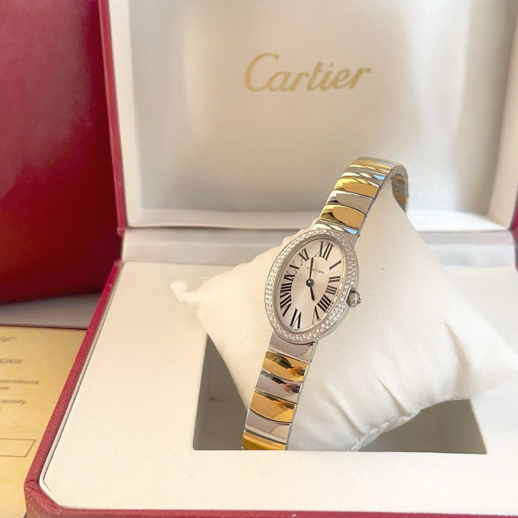 Baignoire 23mm Two-Tone Yellow Gold Double Row Diamond Bezel