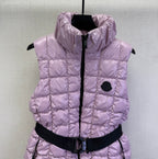 MC 2025 Emilion Square-Quilted Down Gilet Purple Nylon Down