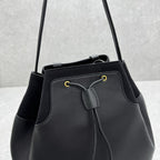 The Row 2025 Spring Backpack 38cm Black Leather Fabric