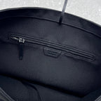 The Row 2025 N/S Park Tote Bag 30cm Black Leather Canvas