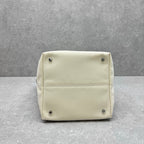 The Row 2025 Large N/S Park Tote Bag 43cm White Leather Canvas