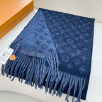 MONOGRAM GRADIENT 180 CM SCARF MIDNIGHT BLUE CASHMERE 392956