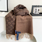 MONOGRAM GRADIENT 180 CM SCARF CHOCOLATE BROWN CASHMERE 392958