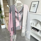 CC Scarf 200 CM In Light Grey Mix Pink Cashmere 405495