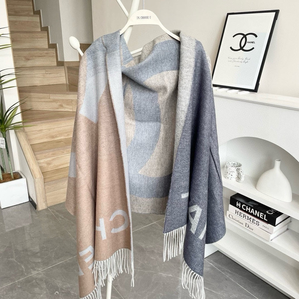 CC Scarf 200 CM In Beige Mix Grey Cashmere 405496