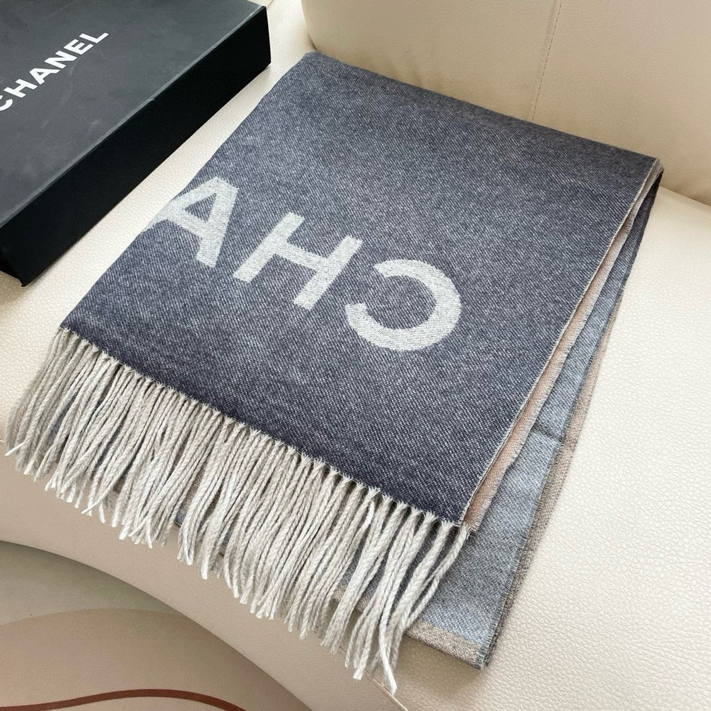 CC Scarf 200 CM In Beige Mix Grey Cashmere 405496