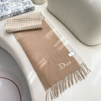SCARF 180 CM CAMEL BEIGE WOOL AND CASHMERE 407335