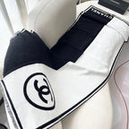 CC Scarf 195 CM White Mix Black Cashmere And Wool 418442