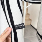 CC Scarf 195 CM White Mix Black Cashmere And Wool 418442