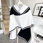 CC Scarf 195 CM Black Mix White Cashmere And Wool 418443
