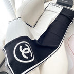 CC Scarf 195 CM Black Mix White Cashmere And Wool 418443