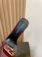 SL SQUARE TOED NUIT PUMPS RED CALFSKIN
