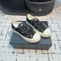 CC Low Sneaker 30mm Black Mix White With Small Flowers Cavas Fabric