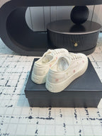 CC Low Sneaker 30mm White With Small Flowers Cavas Fabric
