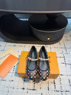 LV Ballerine Romy LV x TM Black with Monogram Multicolore Leather 218914