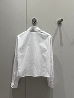Prada Shirt with Diamond On the collar White Cotton 205898