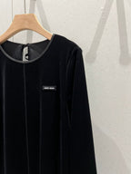 Miu Miu 25 Velvet Dress Black Polyester Fiber