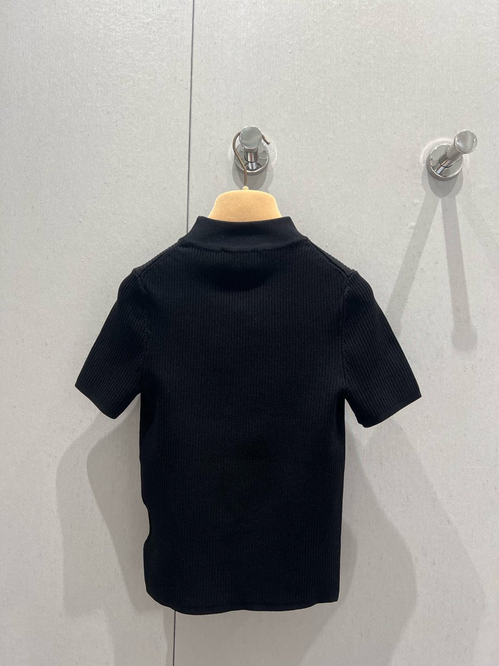 Miu Miu 25 Short-sleeved Knit Sweater Black Viscose