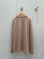 Miu Miu 25 Striped Long-sleeved T-shirt Brown Cotton 211207