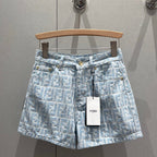 Fendi 25 Denim Short Light Blue Cotton 212681
