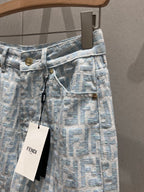 Fendi 25 Denim Short Light Blue Cotton 212681