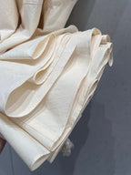 Prada 25 Drawstring Elastic Waist Umbrella Skirt Beige Cotton 215066