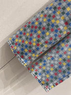 LV Plaid Multicolor  Denim Jeans Blue Cotton