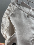 CD 2025 Straight Trouser White Linen Tencel 216454