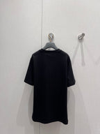 CD 25 Embroidered Grass Cat Short Sleeve Black cotton 217452