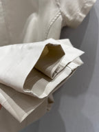 Prada 25 Short-sleeved Dress Beige Tencel Cotton 217659