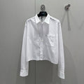 Celine 25 Striped Long-sleeved Shirt White Cotton 217877