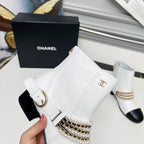 CC 25 latest low-top boots pearl white black sheepskin 459471