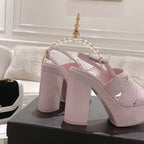 sandals pink patent crumpled lambskin