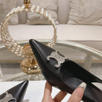 HIGH SLINGBACK 5 CM IN BLACK CALFSKIN