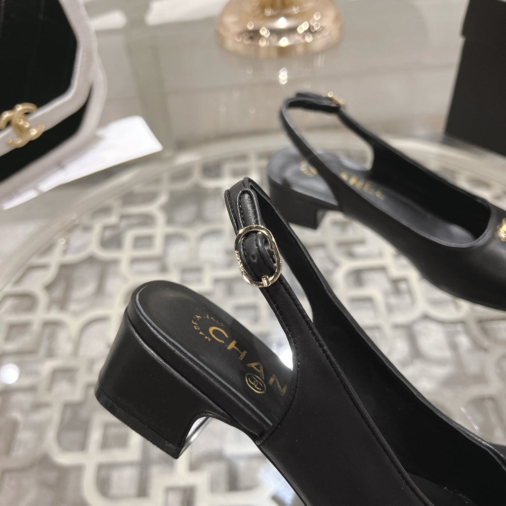 CC Slingbacks 35mm In Black Lambskin  943270