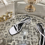 HIGH SANDAL 45MM IN WHITE LAMBSKIN