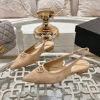 CC 25C Slingback Flats Cream Suede 213331